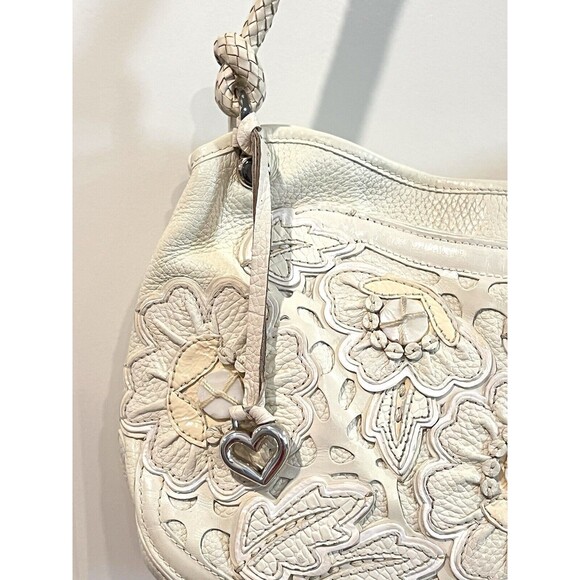 Brighton Masterpiece Magnolia La Sagrada 3D Floral Appliqué Shoulder Bag MRP$450 - Picture 5 of 12